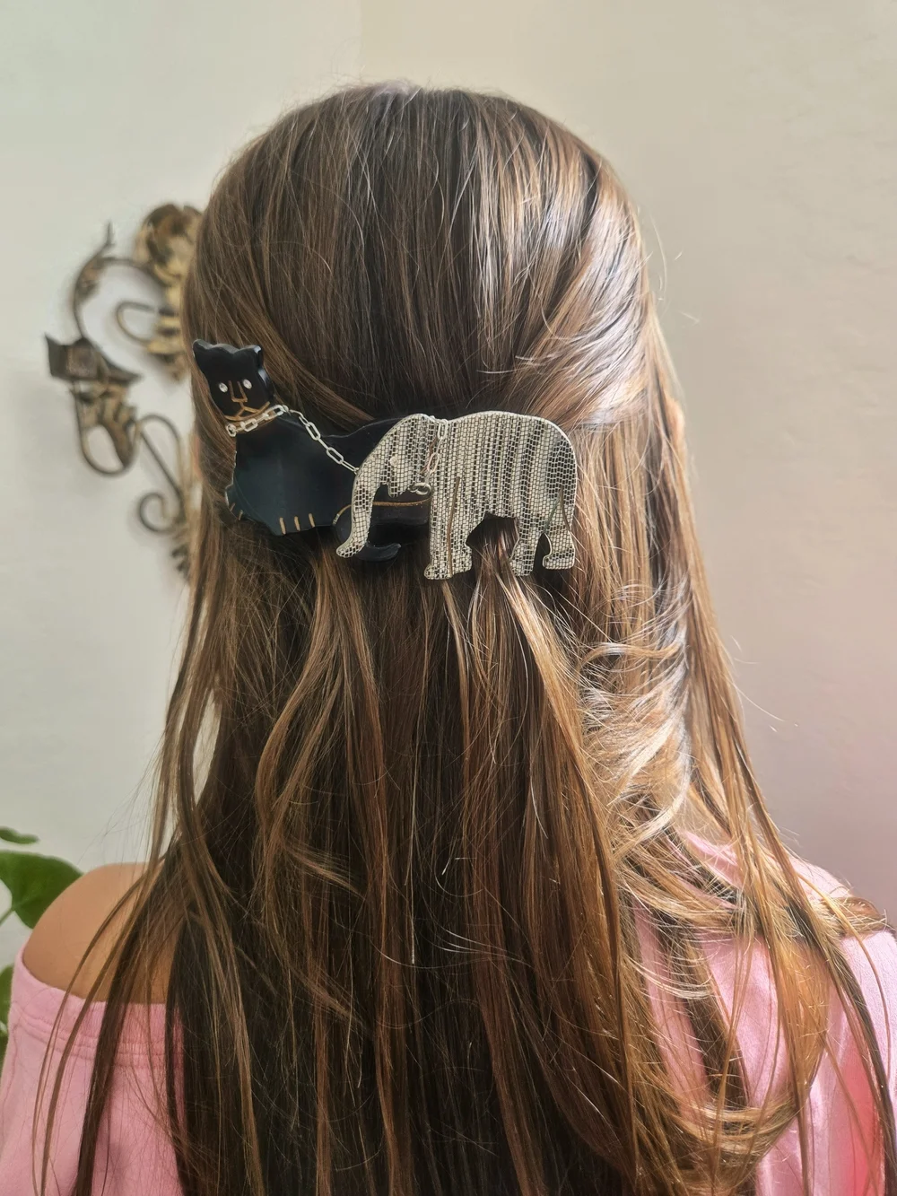 Vintage French Barrette – Panther & Elephant